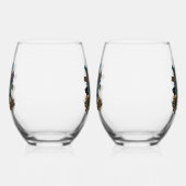 素晴らしいファンタジースチームパンク猫。 ステムなしワイングラス (左)