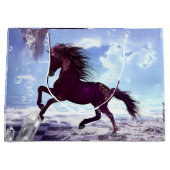 素晴らしいファンタジー馬のビーチ ラージペーパーバッグ (正面)