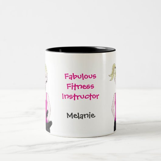 素晴らしいフィットネスインストラクター ツートーンマグカップ (中央)