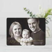 素晴らしいフォントの写真の休日カード シーズンカード (スタンド正面)