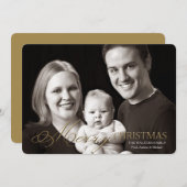 素晴らしいフォントの写真の休日カード シーズンカード (正面/裏面)