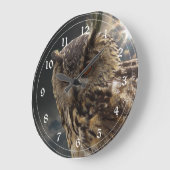 素晴らしいフクロウの写真撮影シリーズ ラージ壁時計 (傾斜)