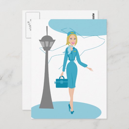 素晴らしいフライト付き添い人 ポストカード (正面/裏面)