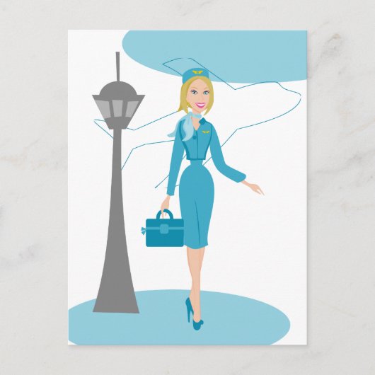 素晴らしいフライト付き添い人 ポストカード (正面)