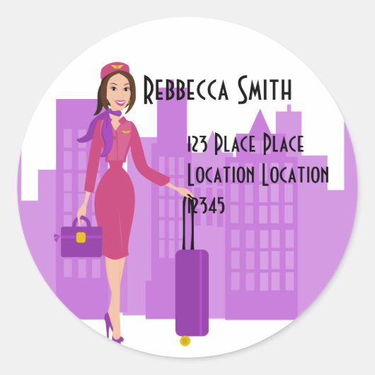 素晴らしいフライト付き添い人 ラウンドシール (正面)