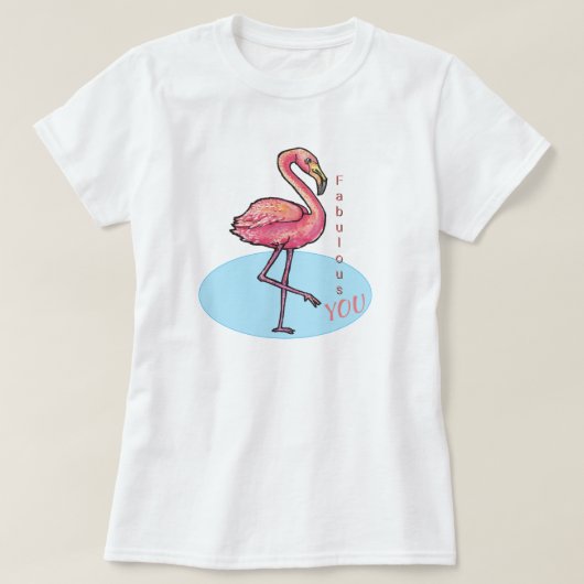 素晴らしいフラミンゴの女性 Tシャツ (デザイン正面)