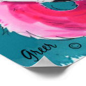 素晴らしいフラミンゴバードトロピカルアートプリント ポスター (角)