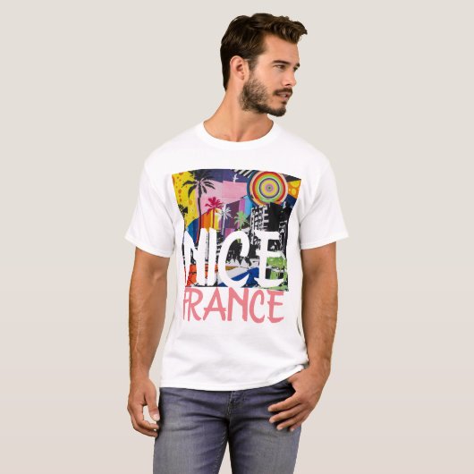 素晴らしいフランスの落書きの壁画、人3 Tシャツ (正面フル)