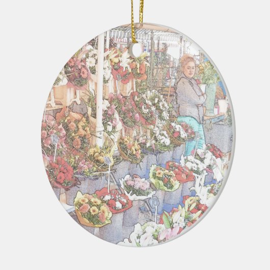 素晴らしいフランスの農家の市場 セラミックオーナメント (左)