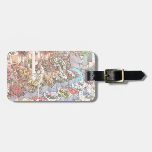 素晴らしいフランスの農家の市場 ラゲッジタグ (正面横)