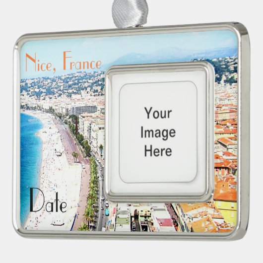 素晴らしいフランスカスタマイズ可能な旅行オーナメント シルバープレートフレームオーナメント (左)