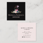 素晴らしいフローラグリッターカスタムケーカー スクエア名刺 (正面/裏面)