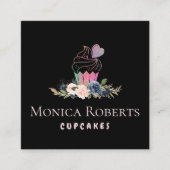 素晴らしいフローラグリッターカスタムケーカー スクエア名刺 (正面)