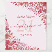 素晴らしいフローラピンク ワインラベル (シングルラベル)