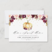 素晴らしいフローラ感謝祭の感動的な発表 サンキューカード (正面)