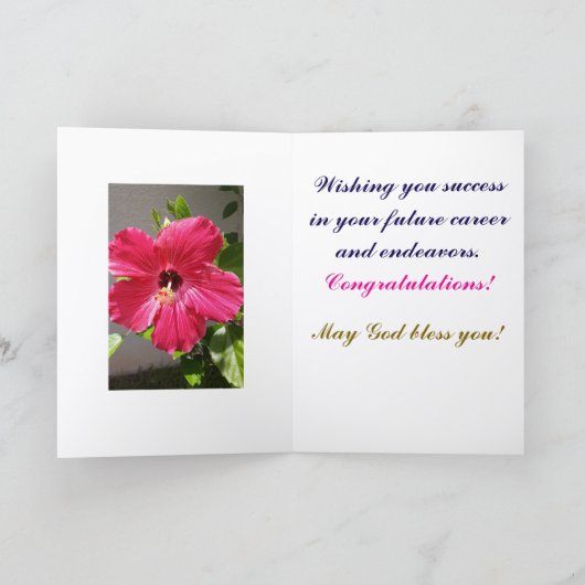 素晴らしいフローラ，おめでとうございます，大学院カード カード (内部)