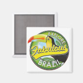 素晴らしいブラジルのロゴを探索 マグネット (正面/裏面)