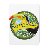 素晴らしいブラジルのロゴを探索 マグネット (縦)