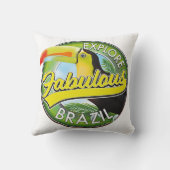 素晴らしいブラジルのロゴマグネットを探索 クッション (裏面)