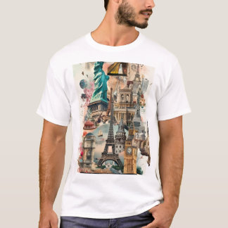 素晴らしいプリントのハーフスリーブTシャツ Tシャツ