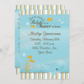 素晴らしいベビーシャワーの招待のクジラ 招待状 (正面/裏面)