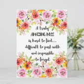 素晴らしいボス引用文素晴らしボス感謝ギフト カード (スタンド正面)