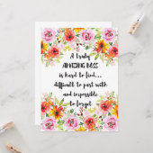 素晴らしいボス引用文素晴らしボス感謝ギフト カード (正面/裏面インサイチュ)