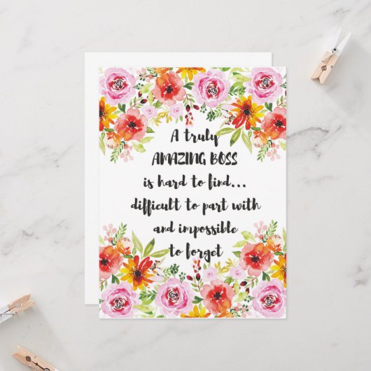 素晴らしいボス引用文素晴らしボス感謝ギフト カード (正面/裏面インサイチュ)