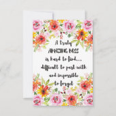 素晴らしいボス引用文素晴らしボス感謝ギフト サンキューカード (正面)