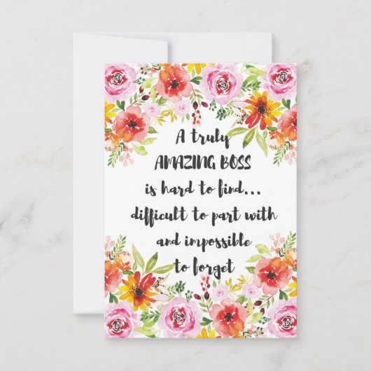 素晴らしいボス引用文素晴らしボス感謝ギフト サンキューカード (正面)