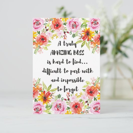 素晴らしいボス引用文素晴らしボス感謝ギフト サンキューカード (スタンド正面)