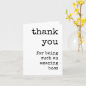 素晴らしいボス、ありがとう、ミニマリスト型付きカード カード (黄色い花)