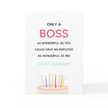 素晴らしいボス/マネージャおもしろいお誕生日ケーキモダン