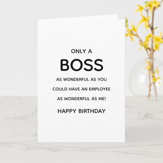 素晴らしいボス/マネージャーのおもしろい誕生日 カード (黄色い花)