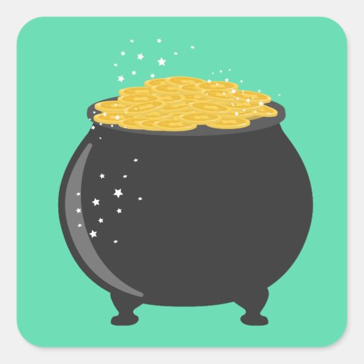 素晴らしいポットの金ゴールド スクエアシール (正面)