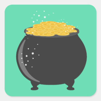 素晴らしいポットの金ゴールド スクエアシール