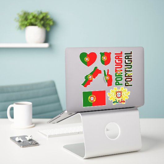 素晴らしいポルトガルが国のシンボルを形作る シール (デスク上のノートパソコン)