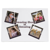 素晴らしいママは素晴らしい4写真コラージュ ラージペーパーバッグ (正面)