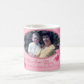 素晴らしいママピンクのランの花の芸術  コーヒーマグカップ (中央)