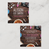 素晴らしいメイクアップアーティストウッドデスクスクエアビジネスCa スクエア名刺 (正面/裏面)