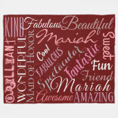 素晴らしいメイド・オブ・オーナー（花嫁付き添い人）パーソナライズ名'nワード フリースブランケット (正面(横))