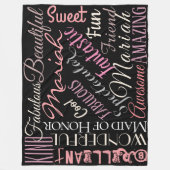 素晴らしいメイド・オブ・オーナー（花嫁付き添い人）パーソナライズ素晴らしい言葉 フリースブランケット (正面)