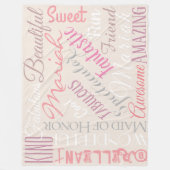 素晴らしいメイド・オブ・オーナー(花嫁付き添い人)パーソナライズ素晴らしい言葉 フリースブランケット (正面)