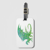 素晴らしいモザイクグリーン・ドラゴン ラゲッジタグ (正面縦)