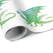 素晴らしいモザイクグリーン・ドラゴン ラッピングペーパー (ロールコーナー)