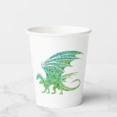 素晴らしいモザイクグリーン・ドラゴン 紙コップ (裏面)