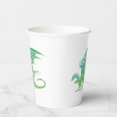 素晴らしいモザイクグリーン・ドラゴン 紙コップ (右)