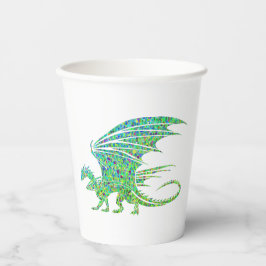 素晴らしいモザイクグリーン・ドラゴン 紙コップ