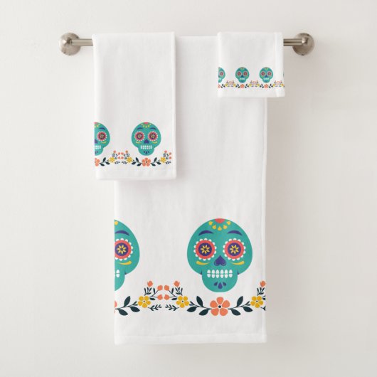 素晴らしいモダンキャンディスカルブルーピンクホワイト バスタオルセット (インサイチュ)