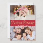 素晴らしいモダンクリスマス恵みの写真カード サンキューカード (正面)